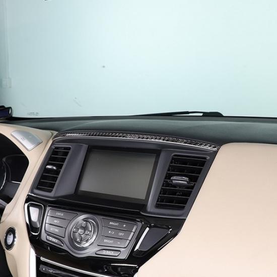 Carbon fiber Center Dashboard Cover Trim Sticker For Nissan Pathfinder 13-18