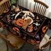 Halloween Black Cat Bat Rectangle Tablecloth for Tables Home Dinner Waterproof Holiday Party Table Cloth Halloween Decorations
