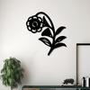Elegant Floral Metal Wall Sculpture Iron Weather Resistant Outdoor Flower Mural Statue Wall Mounted Garden Decor Patio Backyard Fence Holiday Gift 1pc