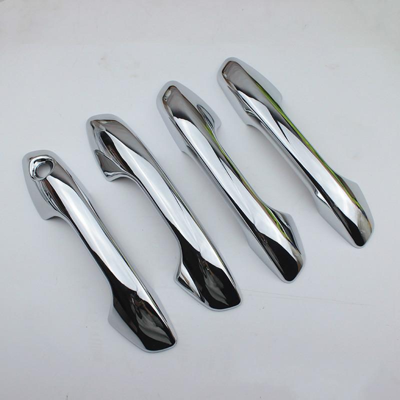 Für Kia Rio 4 X-line 2017 2018   ABS Chrom Kohlefaser Auto Türgriff Abdeckung Verkleidung Aufkleber Überlager Styling Zubehör