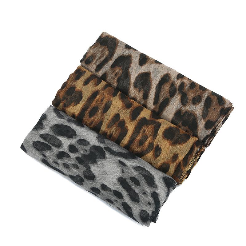 New Sunscreen Voile Thin Women Scarf Summer Girls Classic Leopard Print Scarves Soft Lady Foulard Viscose Female Wrap Shawls