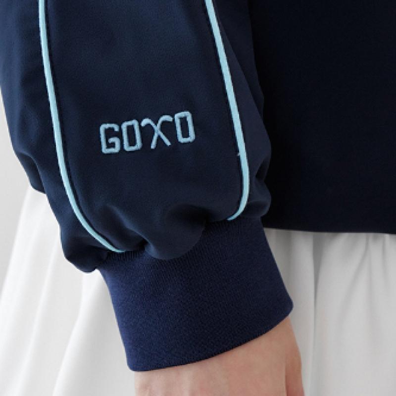 Goxo Navy Double Line Woven Sweatshirt Swagball