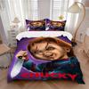 Juego de Ropa de Cama Chucky Los Leales Sujetos del Terror 3 Piezas Incluye Funda de Edredón y Fundas de Almohada, Adecuado para Todas las Estaciones H017
