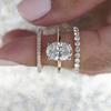Elegant Luxury Style Versatile Zircon Ring Set: Women's Exquisite Three-Piece Shiny Diamond Design