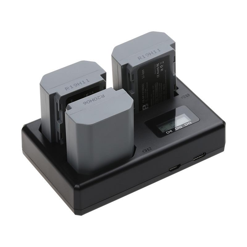 Fengbiao USB Three-Slot Charger for Sony NP-FZ100 Camera Batteries Three-Slot Charger