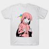 Bocchi The Rock Camiseta Unisex Oversize Streetwear Algodón Nuevo Retro Manga Corta Camiseta con Estampado Gráfico Unisex Unisex Parejas Suave