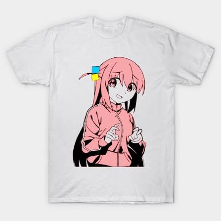 Bocchi The Rock Camiseta Unisex Oversize Streetwear Algodón Nuevo Retro Manga Corta Camiseta con Estampado Gráfico Unisex Unisex Parejas Suave