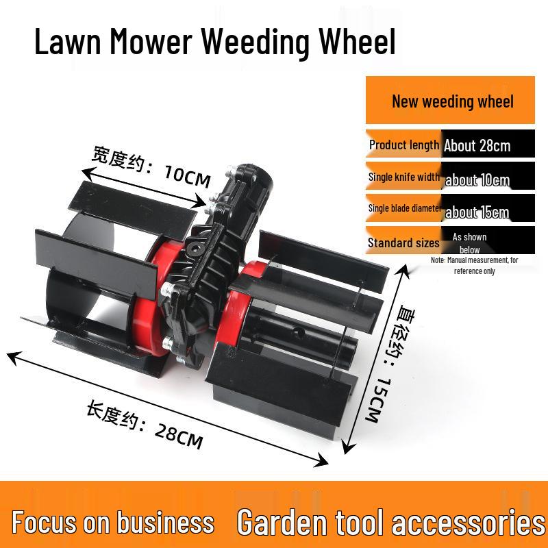 Atașament Multifuncțional de Dezburuienat cu Roată pentru Motocoasă pentru Cosit și Săpat