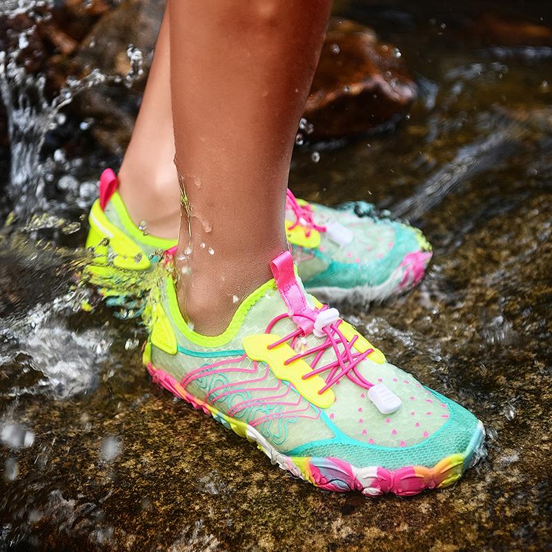 Fashion Summer Upstream Wading Shoes Five Fingers Beach Barefoot Colorful Sandals Men Women Pool Swimming Portable Aqua Sneakers Unisex