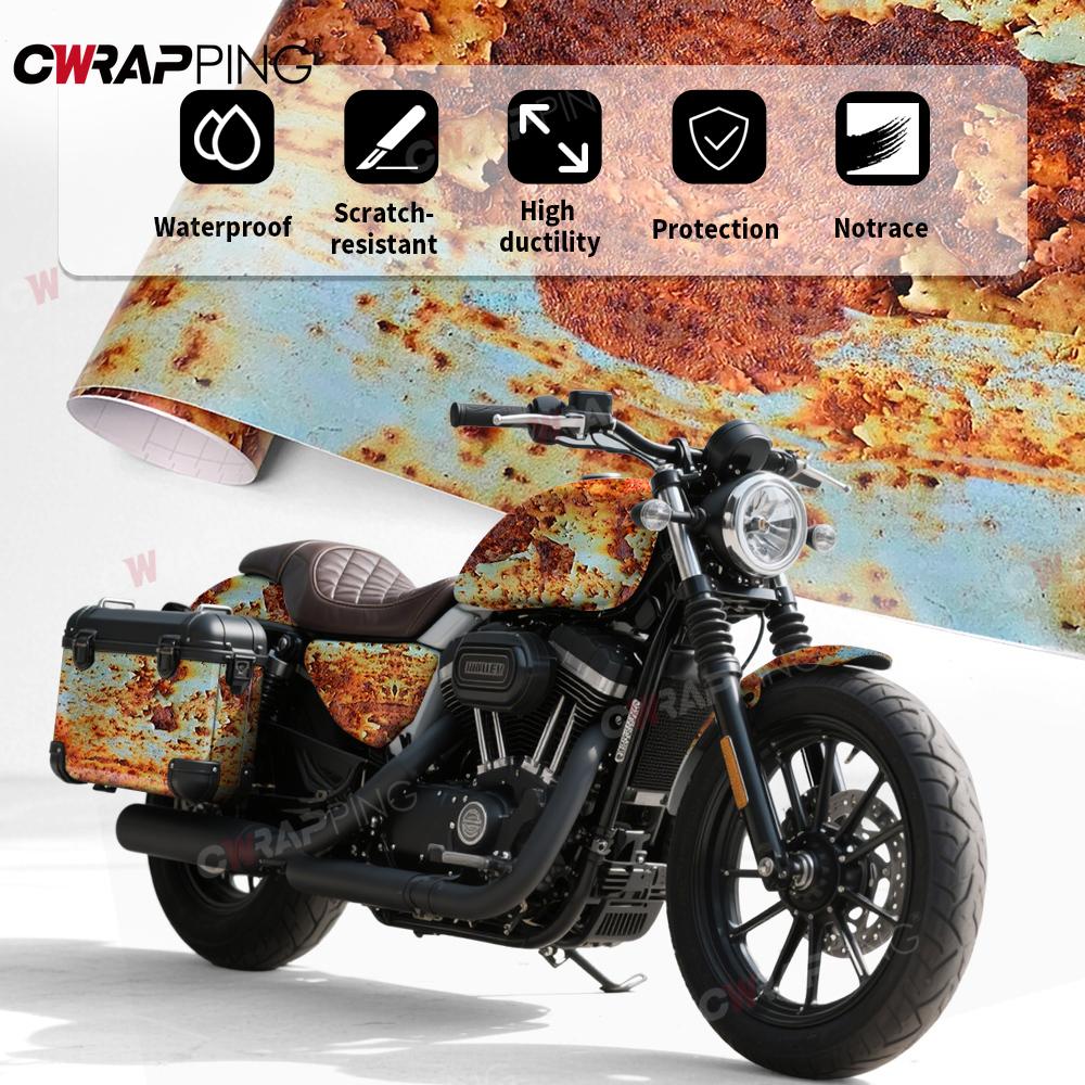 Rusty Texture Vinyl for Motorcycle Vinyls Vintage Car Wrapping Film Car Body Films Tuning Auto Accessories Sticker Wrap Adhesive