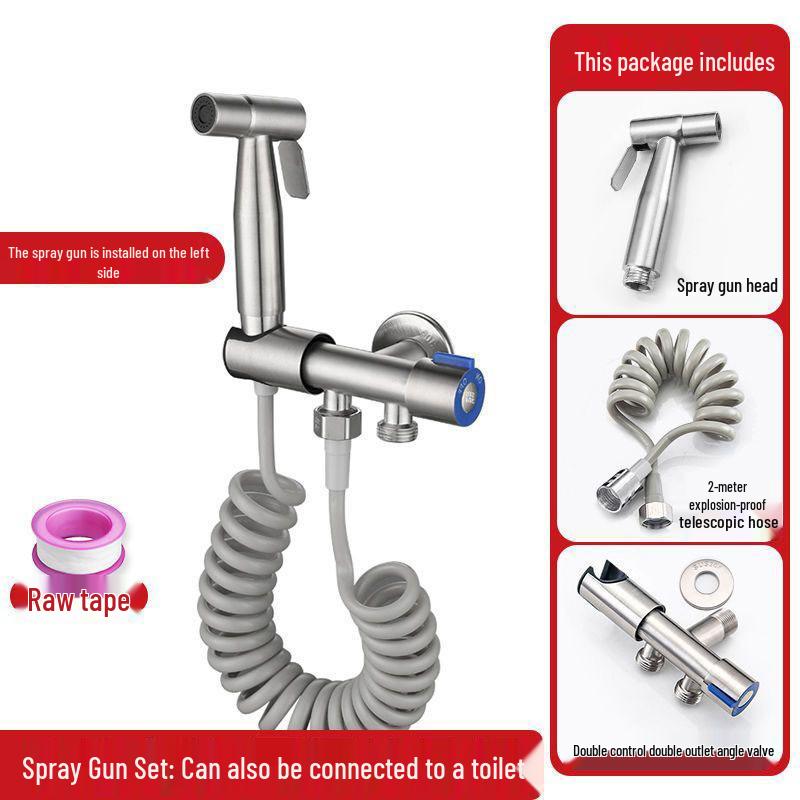 High-Pressure Toilet & Bidet Sprayer with Faucet Angle Valve