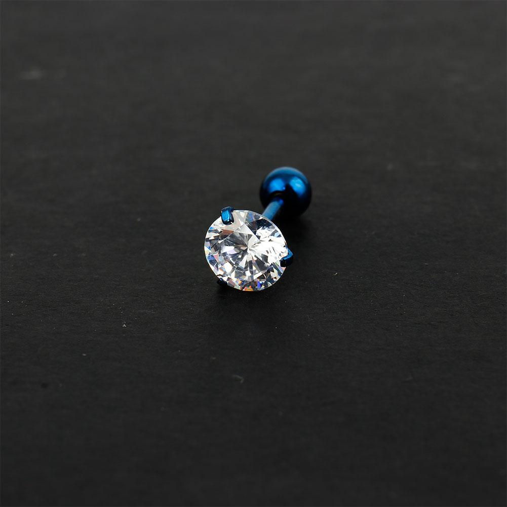 9 Farben Mode CZ 3 Prong Tragus Knorpel Edelstahl Ohrstecker Kristall Zirkon Ohrringe Piercing Schmuck