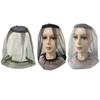Insect Net Cap Flat-top Solid Color Breathable Free Size Outdoor Mothproof Hiking Fishing Pest Bug Hat Headgear