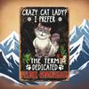 Vintage "Crazy Cat Lady" Tinplate Metal Art Sign for Cat Lovers, Humorous Wall Decoration