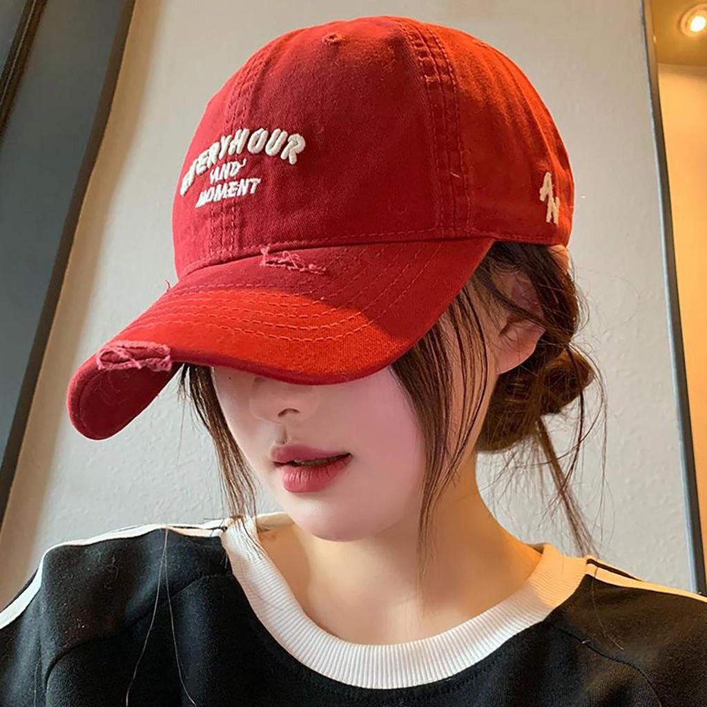 Women Punk Letters Baseball Cap Vintage Embroidery Cotton Snapback Peaked Sun Hats Outdoor Sports Golf Travel Sunscreen Hat
