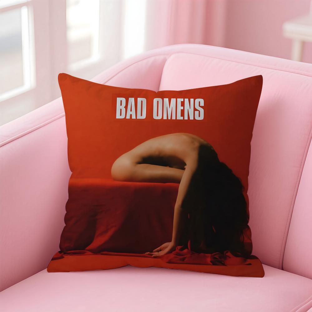 b-Bad Omens band Cushion Cover Comfortable Reversible Pillow Cover Ideal for Car Sofa Bedroom & Beyond