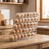 2PCS Clear Roll Off Egg Storage Rack Plastic Egg Storage Box Egg Storage Trays  for Kitchen