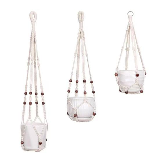 Macrame Plant Hanger Boho Hanging Planter Holder Cotton Rope Flower Pot Hanger for Home Patio Garden Decor