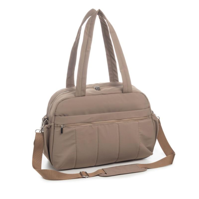 

Сумка-дафл большой вместимости с рукавом для тележки, отделением для обуви, косметичкой и плечевым ремнем для путешествий и спорта. коричневый