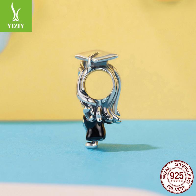 Graduation Season Little Girl Diy Beaded Creative Design 925 Sterling Silver Beads Loose Beads Graduation Gift