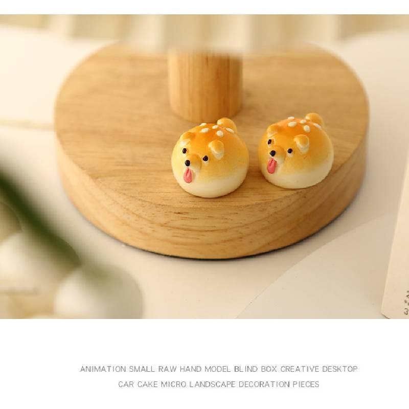 Cartoon Hamburger Resin Puppy Model Desktop Car Decorations Ornaments Gifts Toys