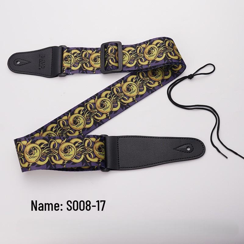 PP Widened PU Leather Guitar Strap - Electric & Classical Folk Style, Personalized Crossbody Design