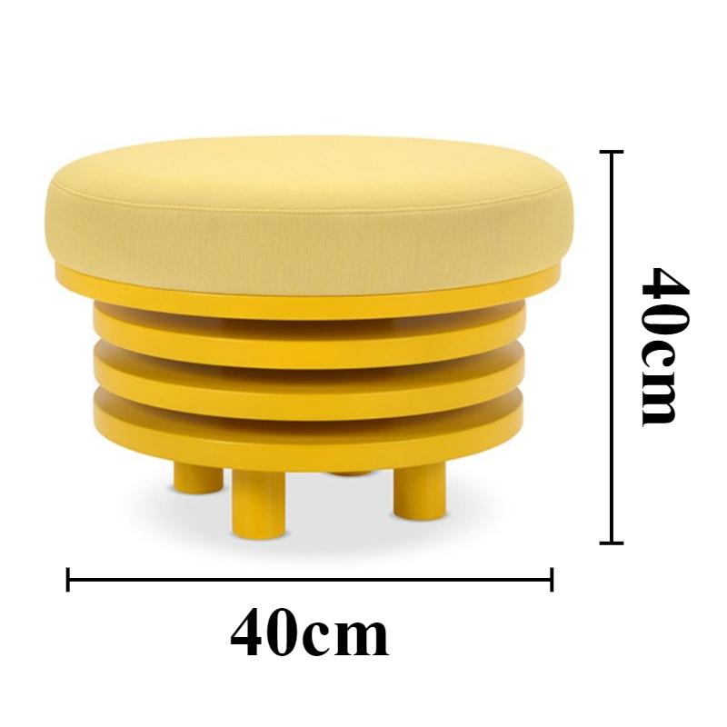

Round Wooden Small Stool Creative Shoe Changing Stool Miniature Dressing Makeup Chairs Interior Furniture Decoration Accessory жёлтый