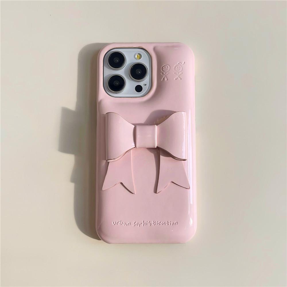 

Чехол для iPhone 16/15/14P/13/12 с 3D-бабочкой и однотонным рисунком - мультяшный дизайн против падения iPhone 14 Pro Max