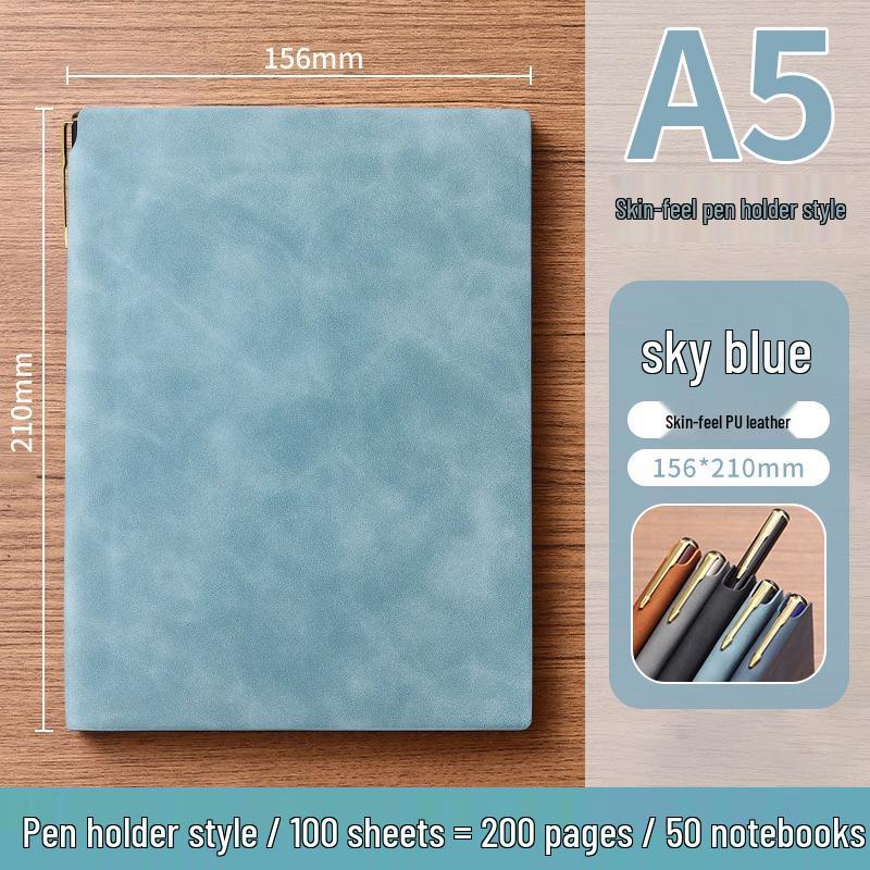 A5 Soft Leather Suede Notebook with Custom Logo - Simple B5 Business Meeting Journal, Large Thick Diary