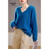 5% Cashmere 95 Wool Round Neck/V-neck Seamless Brushed Cashmere Sweater Women's Sweater