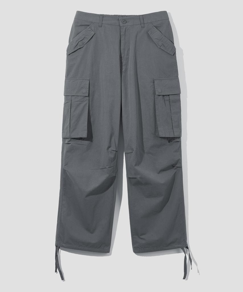 AGOD Cargo Strap Parachute Cotton Pants [Gray]
