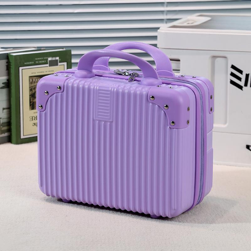 

14-дюймовый мини-дорожный чемодан, косметичка, органайзер для ручной клади, косметичка, маленькая коробка для пароля, чемодан для посадки на борт для женщин и девочек 14 inches фиолетовый