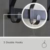 Over-the-Door Hook Rack Towels Robes 3 Double Hooks Tool-Free Installation Bathroom Closet Organizer Space Saver Steel