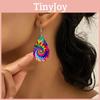 Colored Fashion Pattern Water Droplet Shaped Women Acrylic Earrings For Daily