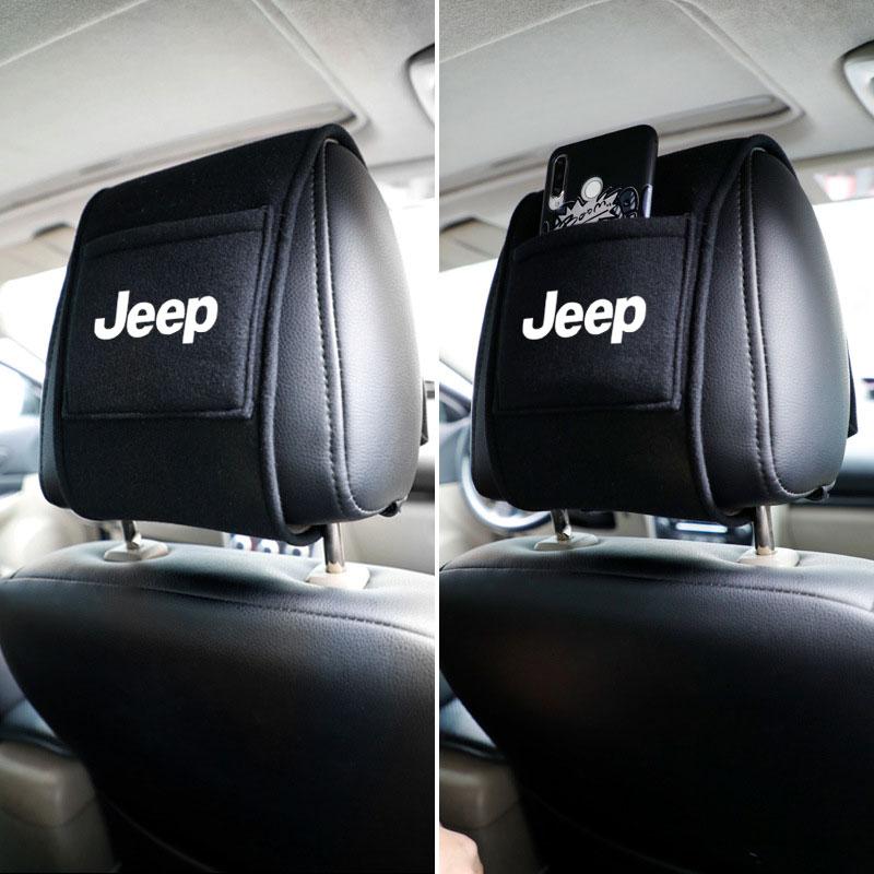 Car Styling Headrest Cover Anti-dirty Seat Pillow Pad For Jeep Grand Cherokee Wrangler JK Gladiator Compass Renegade Patriot