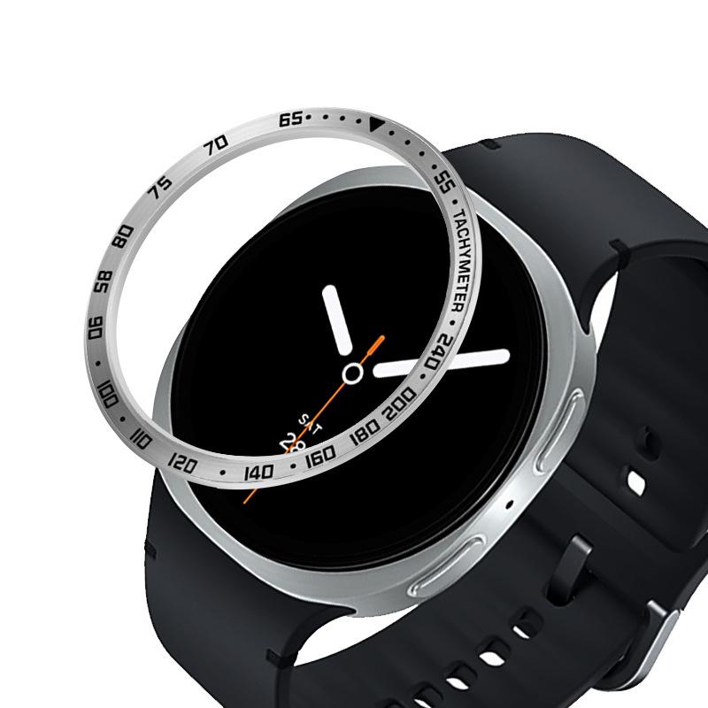 Metall-Lünettenring für Samsung Galaxy Watch 8 7 6 5 4 44mm 40mm Zeit-/Geschwindigkeits-Skalenrahmen Schutzring für Galaxy 8 6 Classic 46mm
