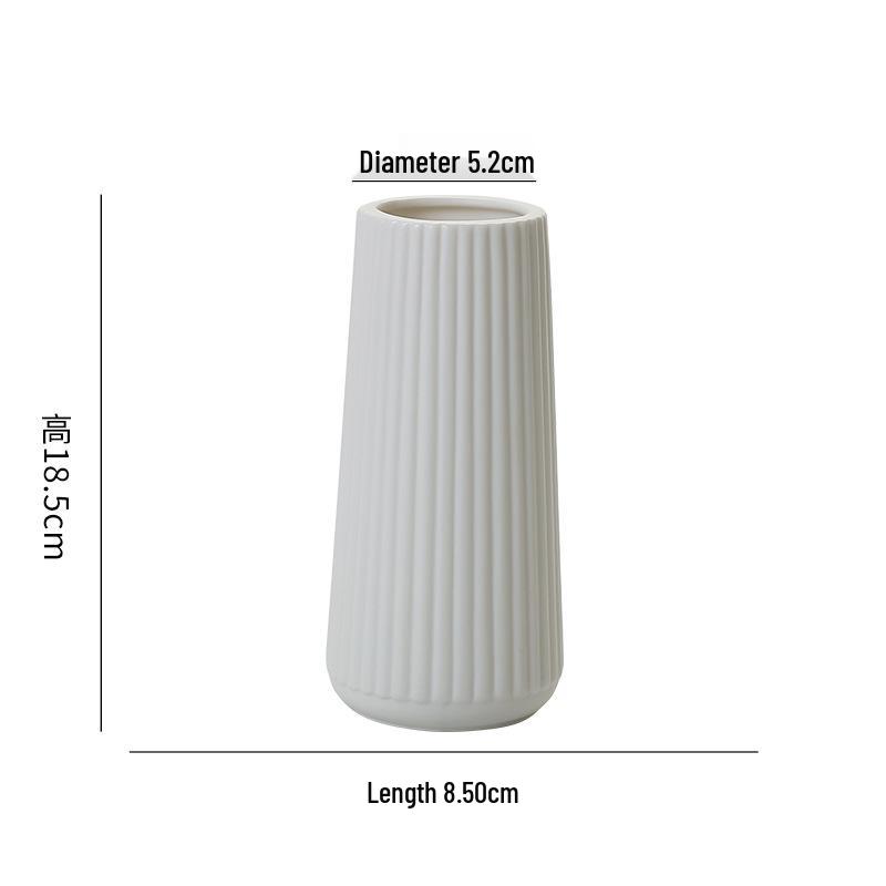 Nordic Light Luxury White Ceramic Vase: Creative European-Inspired Design for Elegant Flower Arrangements