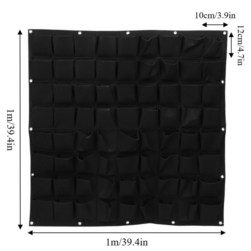 Felt Plant Bag 72 Pockets Grow Bag Durable Wall Hanging Plant Bag  Outdoor Gardening