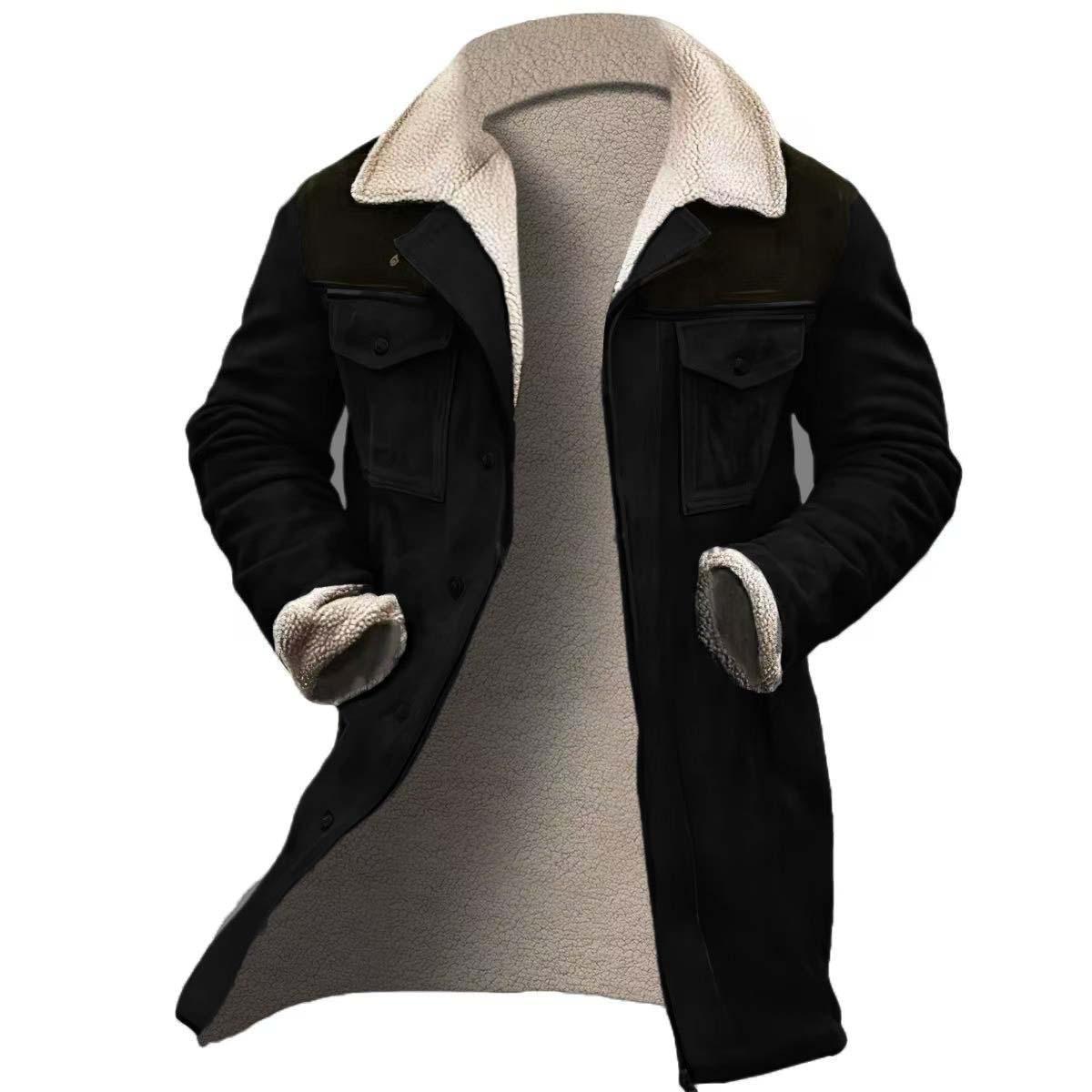 

Мужская свободная теплая куртка-ветровка на осень и зиму XS чёрный