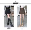 High Waist PU Leather A-Line Midi Skirt - Autumn/Winter Collection, Anti-Exposure, Slimming, Frosted Matte Finish with Zipper