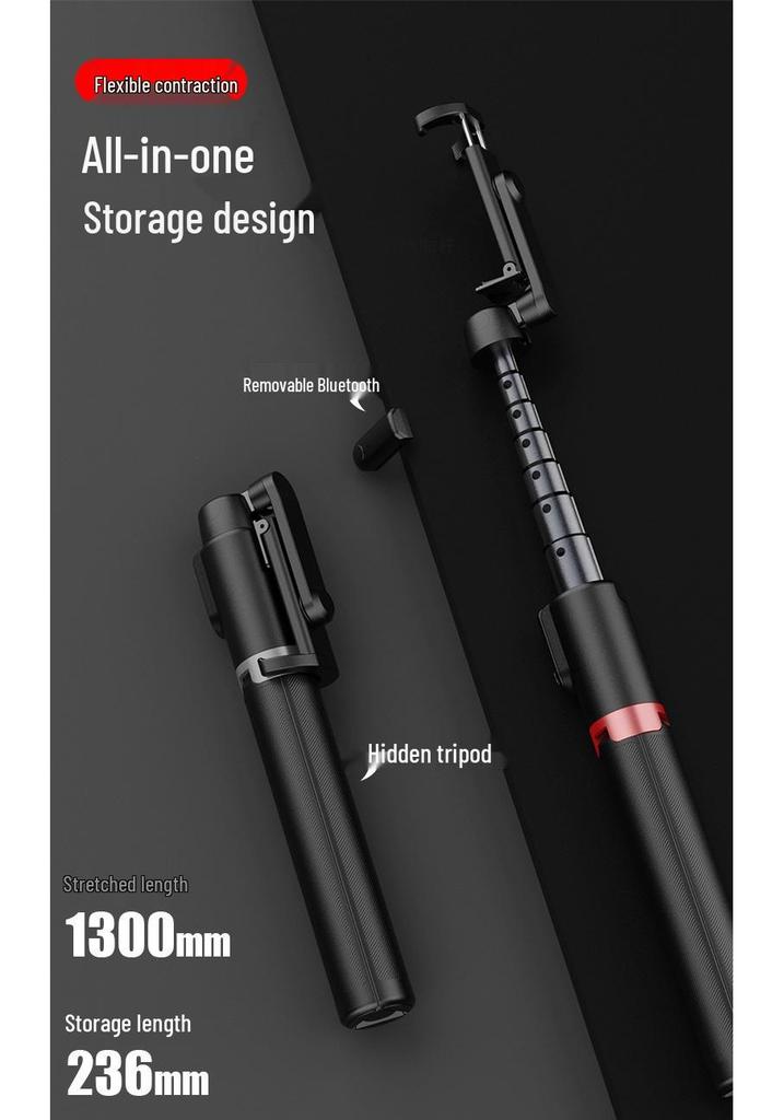 1.3m Bluetooth Selfie Stick Tripod with Remote Control for Live Broadcast and Photography.