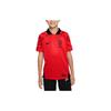 Logo Print Pullover Short Sleeve Soccer Jersey Kids Tops Red DX9299-679