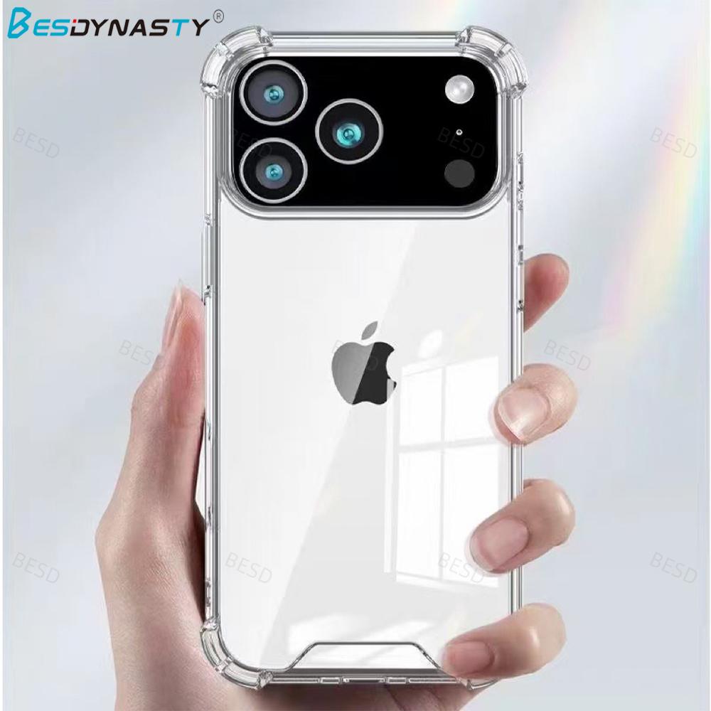 Hybrid Hard Acrylic Clear Case for iPhone 17 17 Air 17 Pro Max 16 15 14 13 12 11 ProMax Airbag Shockproof Transparent Back Cover