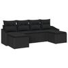 VidaXL Ensemble de canapé de jardin 6 pièces avec coussins en poly rattan noir 3346833