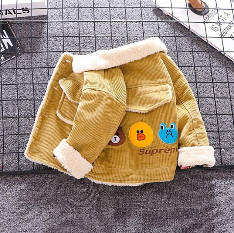 Dziecięca bawełniana kurtka zimowa pluszowa i gruba