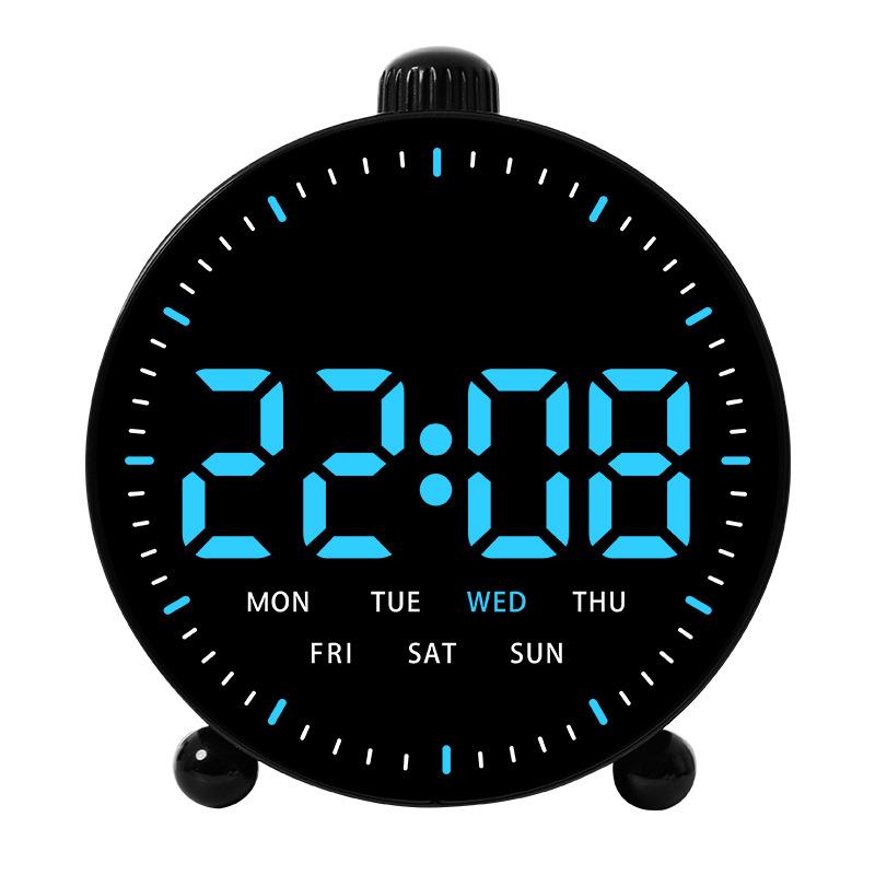 LED Digital Vekkerklokke Dato Ukevisning 2 Alarmer Nedtellingstimer Sekundviser Klokke Nattbords Elektronisk Klokke 12/24T USB-drevet