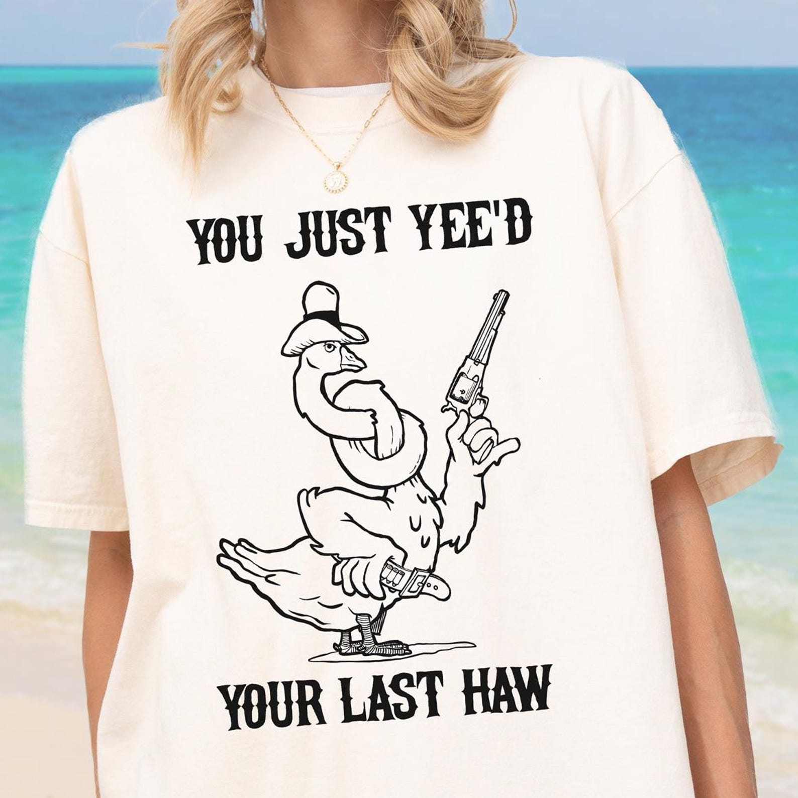 Silly Goose Cowboy T-shirt, Western Style Tee S