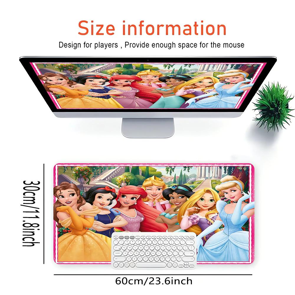 Disney Princesses Garden Large Gaming Mouse Pad Nonslip Rubber Base Waterproof Desk Mat For Office Pc Laptop