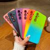 Gradient Color Magnetic Camera Lens Protection Bumper Phone Case For iPhone 16 Pro Max Samsung S24 S23 S22 S21 A56 Soft Silicone TPU Shockproof Cover