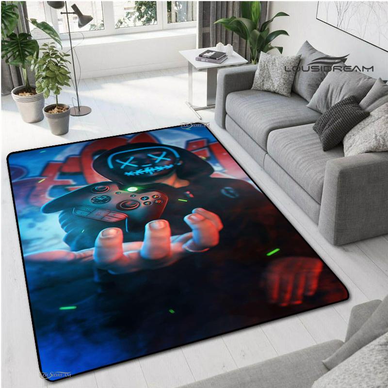 Anime Gamer Game Controller Rug Kids Play Carpet Living Room Bedroom Door Non-slip Mat Photography Props Birthday Gift Alfombra